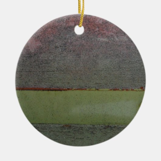 ティール(緑がかった色)ブルーピンクグリーン セラミックオーナメント (正面)