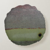 ティール(緑がかった色)ブルーピンクグリーン ラウンドクッション (裏面)