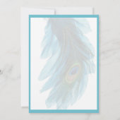 ティール(緑がかった色)ブルーピーコックプルームニューイーブ 招待状 (裏面)