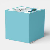 ティール(緑がかった色)ブルーピーコックプルーム結婚式の引き出物ボックス フェイバーボックス (裏面サイド)