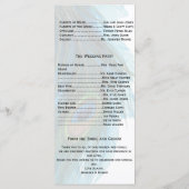 ティール(緑がかった色)ブルーピーコックプルーム結婚式 プログラム (裏面)