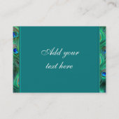 ティール（緑がかった色）ブルーピーコック名刺 名刺 (裏面)