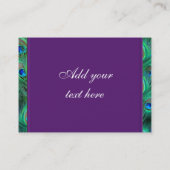 ティール（緑がかった色）ブルーピーコック名刺 名刺 (裏面)