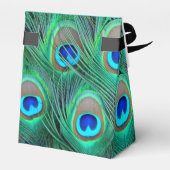 ティール（緑がかった色）ブルーピーコ結婚ック フェイバーボックス (裏面サイド)