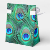 ティール（緑がかった色）ブルーピーコ結婚ック フェイバーボックス (裏面サイド)