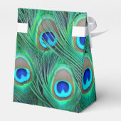 ティール（緑がかった色）ブルーピーコ結婚ック フェイバーボックス (裏面サイド)