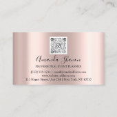 ティール(緑がかった色)ブルーフラワーズバラ金ゴールドロゴイベントプランナー 名刺 (裏面)