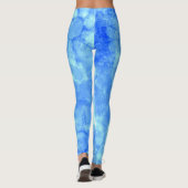 ティール（緑がかった色）ブルーフローラデイジー花花グラデーション レギンス (裏面)