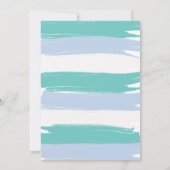 ティール（緑がかった色）ブルーフードトラックバースデーパーティーカスタム 招待状 (裏面)