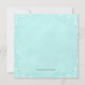ティール(緑がかった色)ブルーブライダルシャワー 招待状 (裏面)