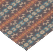 ティール(緑がかった色)ブルーブラウンダークレッドラストオレンジトライバルアート テーブルクロス (アングル)