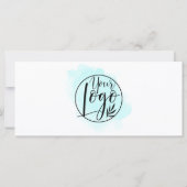 ティール（緑がかった色）ブルーブラシストロークギフト券のロゴ (裏面)