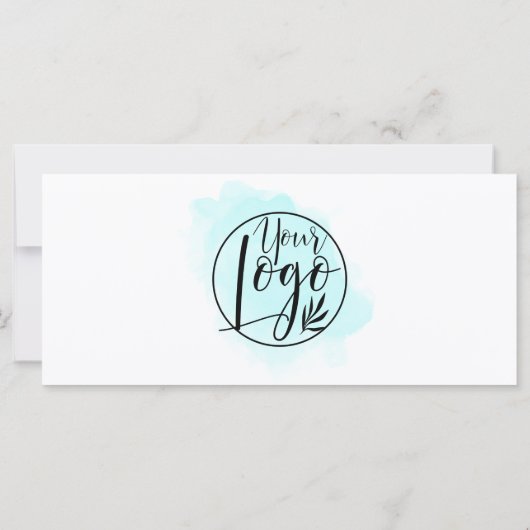 ティール（緑がかった色）ブルーブラシストロークギフト券のロゴ (裏面)