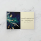 ティール(緑がかった色)ブルーブラック金ゴールド羽折り 招待状 (内部)