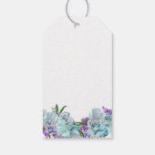 ティール（緑がかった色）ブルーブーケシャワーパーティーありがとう ギフトタグ (裏面)