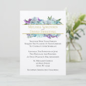 ティール(緑がかった色)ブルーブーケトラディティ結婚ズスイートセレモニー 招待状 (スタンド正面)