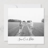 ティール(緑がかった色)ブルーブーケ結婚のスイート日付を保存 招待状 (正面)