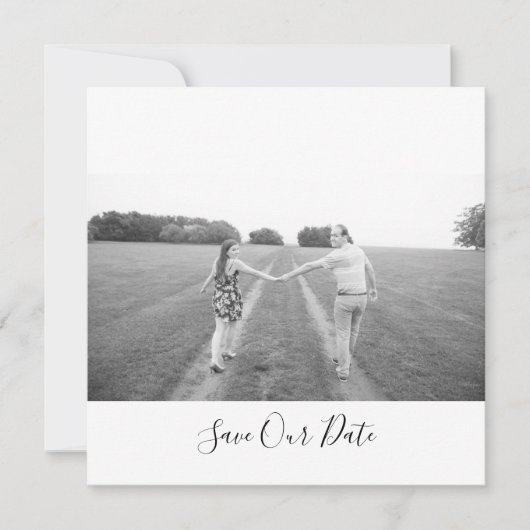 ティール(緑がかった色)ブルーブーケ結婚のスイート日付を保存 招待状 (正面)