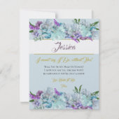 ティール(緑がかった色)ブルーブーケ結婚ススイートビーマイブリーズメイド 招待状 (正面)