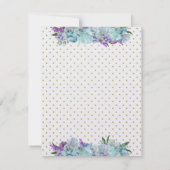 ティール(緑がかった色)ブルーブーケ結婚ススイートビーマイブリーズメイド 招待状 (裏面)