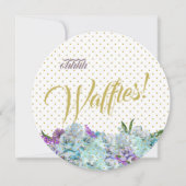 ティール(緑がかった色)ブルーブーケ結婚ズスイートブランチ披露宴 招待状 (正面)