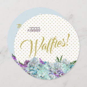 ティール(緑がかった色)ブルーブーケ結婚ズスイートブランチ披露宴 招待状