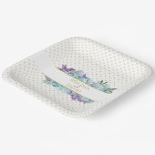 ティール(緑がかった色)ブルーブーケ結婚ズスイート披露宴パーティー ペーパープレート (傾斜あり)