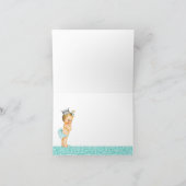 ティール（緑がかった色）ブルーベビーサンキュー サンキューカード (内部)