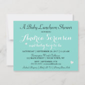 ティール（緑がかった色）ブルーベビーリビールベビーシャワー招待状 招待状 (裏面)