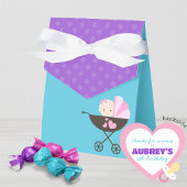 ティール(緑がかった色)ブルーベビー人形トリートギフトお気に入りボックス フェイバーボックス