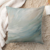 ティール(緑がかった色)ブルーベージュセージグリーン抽象芸術装飾用クッション クッション (ブランケット)