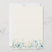 ティール(緑がかった色)ブルーベージュワイルドフラワーデイトカードを保存 招待状 (裏面)