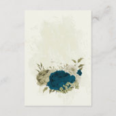 ティール（緑がかった色）ブルーベージュ植物性結婚詳細 エンクロージャーカード (裏面)