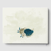 ティール(緑がかった色)ブルーベージュ結婚フローラ ゲストブック (裏面)