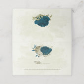 ティール（緑がかった色）ブルーベージュ花ボタニッ結婚クス プレイスカード (外部開封)