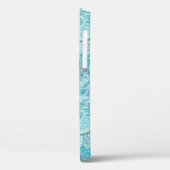 ティール(緑がかった色)ブルーホワイトエレガントペイズリーパターン Case-Mate iPhoneケース (裏面 / 左)