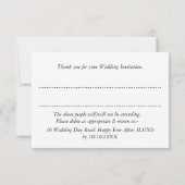 ティール（緑がかった色）ブルーホワイトクエレガントラシーレ結婚ースズ 招待状 (裏面)