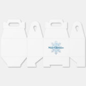 ティール（緑がかった色）ブルーホワイトクリスマススノーフレーク フェイバーボックス (見開き)