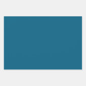 ティール(緑がかった色)ブルーホワイトクリスマススノーフレーク ラッピングペーパーシート (正面2)