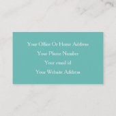 ティール（緑がかった色）ブルーホワイトヘア&メイクアップスタイリッシュ2024モダン 名刺 (裏面)