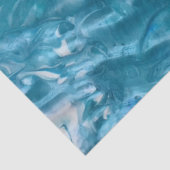 ティール（緑がかった色）ブルーホワイト抽象芸術デコパージュ 薄葉紙 (詳細)