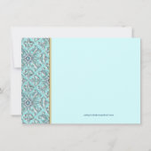 ティール（緑がかった色）ブルーボーイズベビーヒックシャワー招待状 招待状 (裏面)