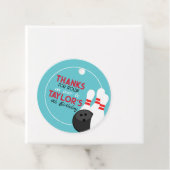 ティール（緑がかった色）ブルーボーリング誕生日メッセージカード フェイバータグ (インサイチュ)