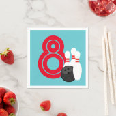 ティール（緑がかった色）ブルーボーリング誕生日紙ナプキンス スタンダードカクテルナプキン (インサイチュ)