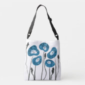 ティール（緑がかった色）ブルーポピーズクロスボディバッグ クロスボディバッグ (裏面)