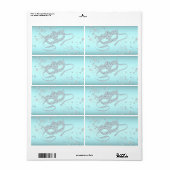 ティール（緑がかった色）ブルーマスカレードパーティーウォーターボトルラベル ラベル (フルシート)