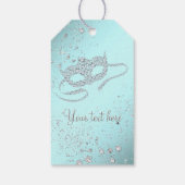 ティール(緑がかった色)ブルーマスカレードパーティー ギフトタグ (裏面)