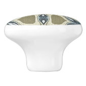 ティール（緑がかった色）ブルーマスタードグリーンオークレエスニック セラミックノブ (側面)