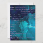 ティール(緑がかった色)ブルーマーメイドレターズシルバーグリッターサンキュー サンキューカード (裏面)