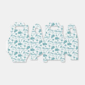 ティール(緑がかった色)ブルーミッテンス模様クリスマス フェイバーボックス (折り畳みなし)